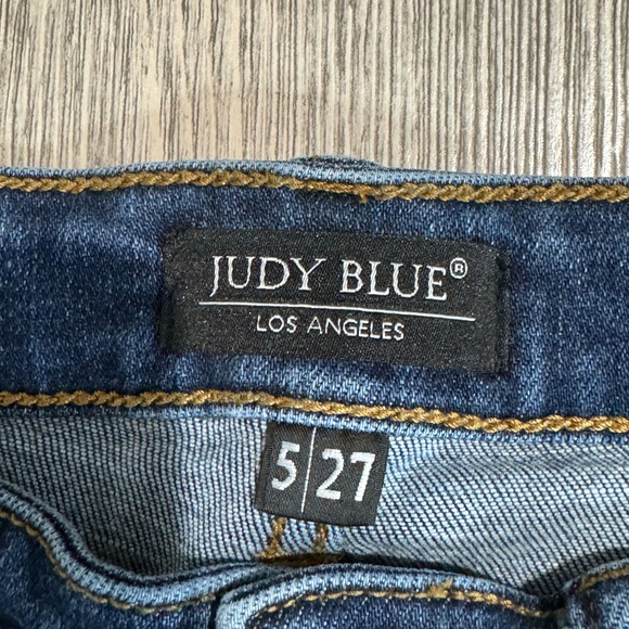 Judy Blue Jeans Womens size 5/27 Mid Rise Tapered Stretch Slim Fit Dark wash - Picture 7 of 9